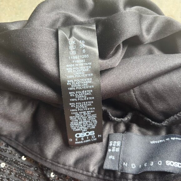 ASOS DESIGN Pants Women's Size 6 Black Straight Leg Trousers Ankle Grazer - Picture 5 of 7